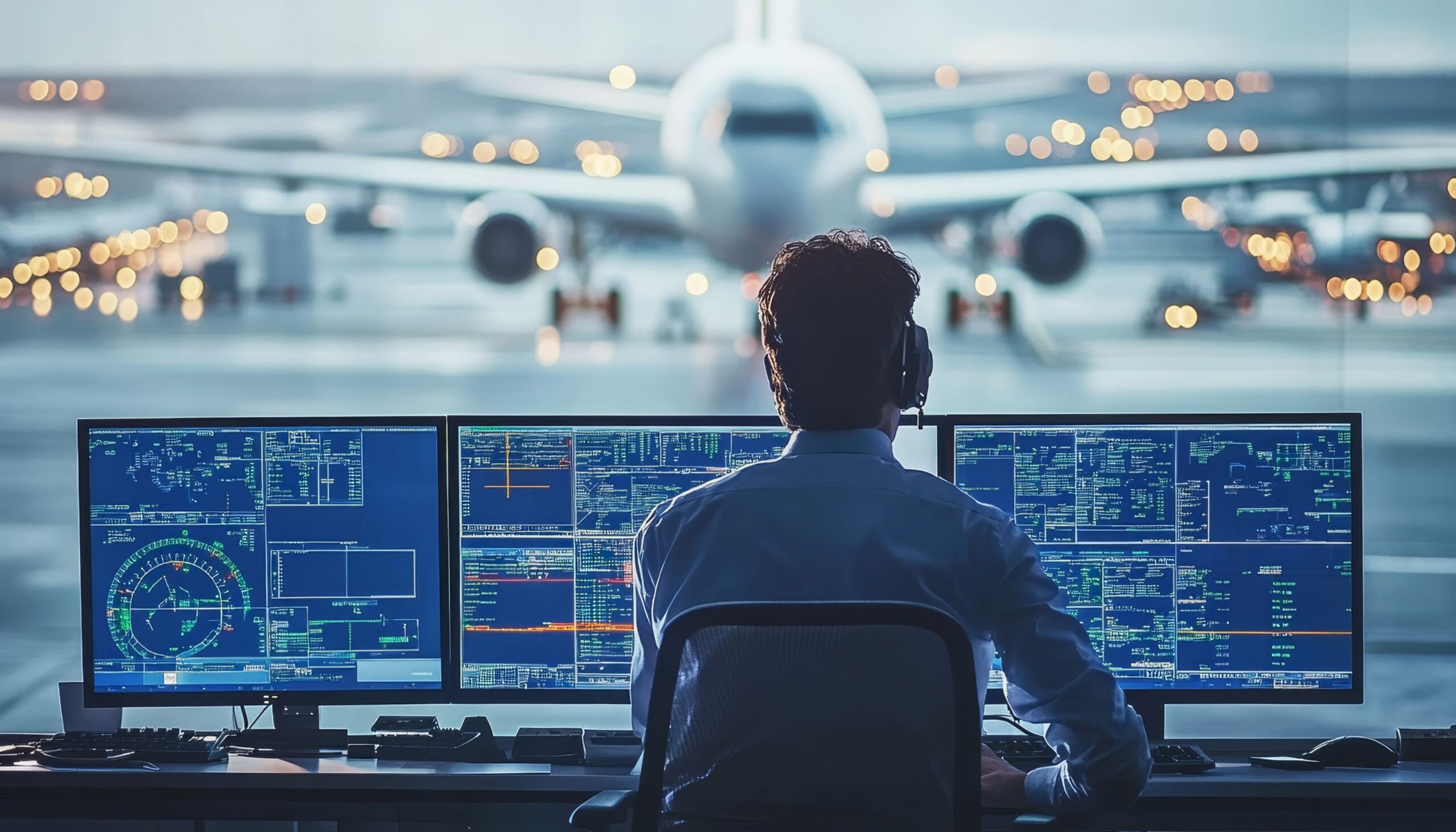 Operator überwacht Netzwerkdaten auf mehreren Monitoren für Managed SD-WAN und SASE bei SAVECALL