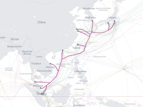 APG Submarine Cable Route Map - Asia Pacific Gateway Submarine Cable East Asia