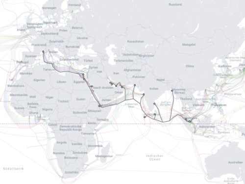 SeaMeWe-6 submarine cable route map - new submarine cable Asia Europe high capacity