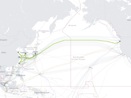 TPE submarine cable route map - Trans-Pacific Express submarine cable USA East Asia