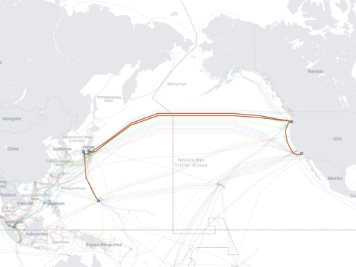 Tata TGN-Pacific submarine cable route map - transpacific submarine cable USA Asia