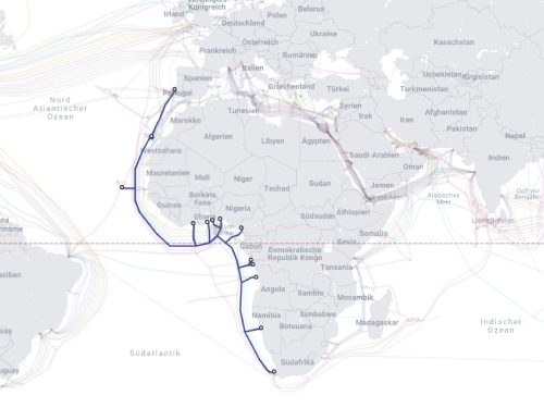 WACS Submarine Cable Route Map - West Africa Cable System Submarine Cable Europe Africa