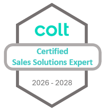 Colt Badge Certified Sales Solutions Expert, gültig 2026 bis 2028, Zertifizierung von Colt Technology Services