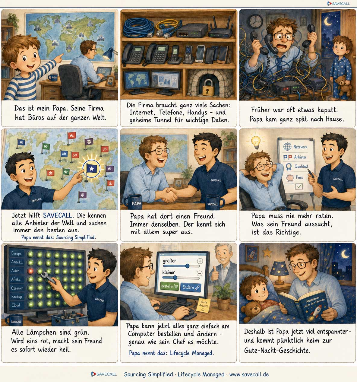 Comic: SAVECALL für Kinder erklärt - Was macht SAVECALL